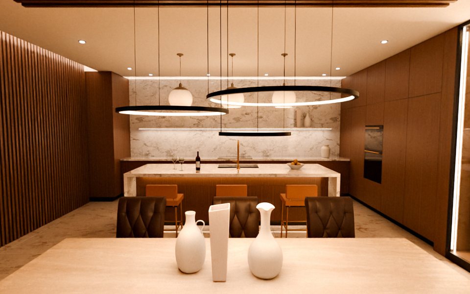 Sala, comedor y cocina